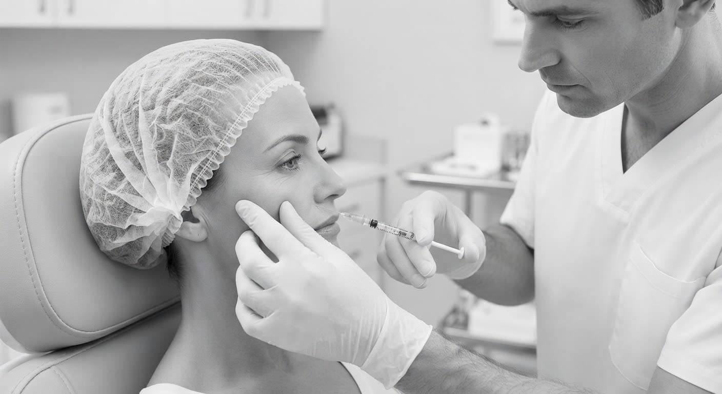 Sterile micro-injection around the crow's feet area