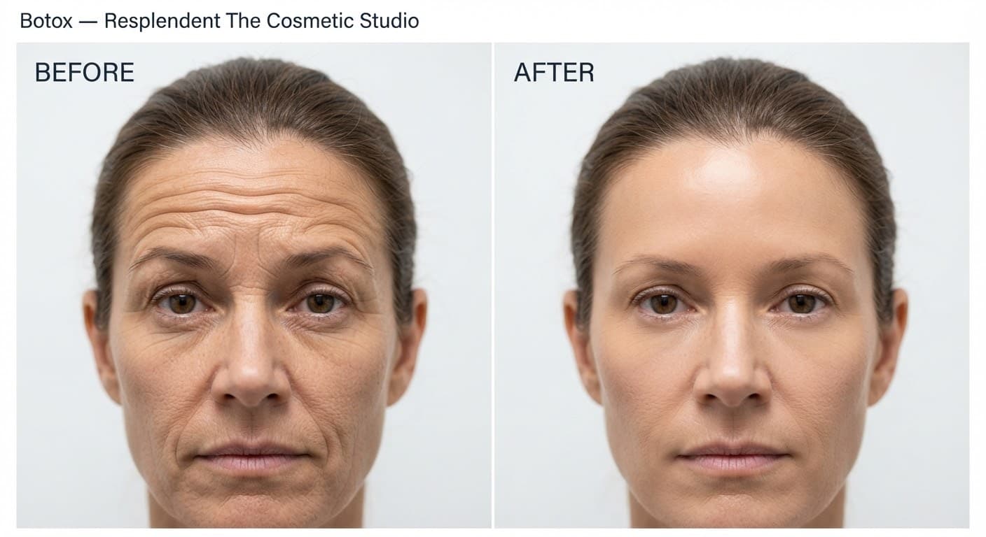 Forehead lines softened after treatment