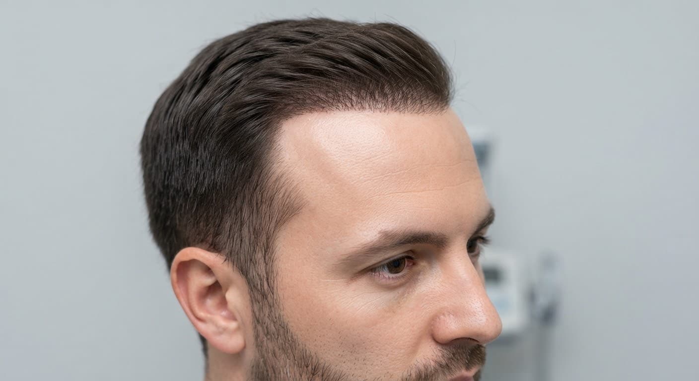 Feathered hairline 12 months after revision