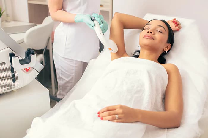 Sample image illustrating laser hair removal, after view