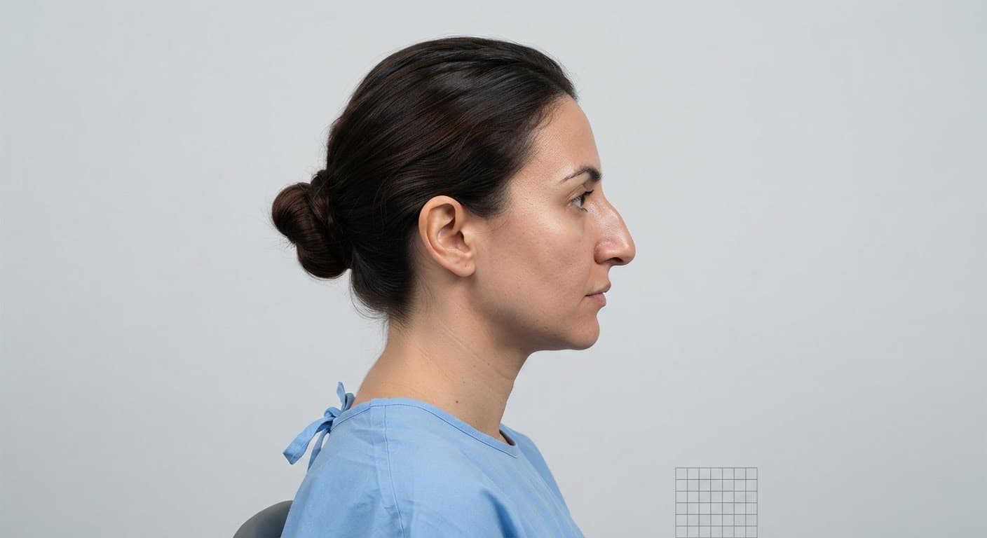 Prominent dorsal hump before rhinoplasty