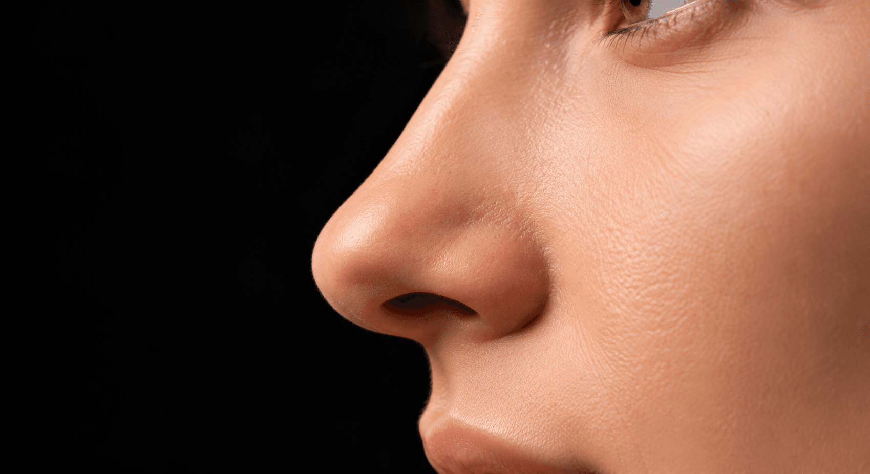 Side profile of a refined, natural nose