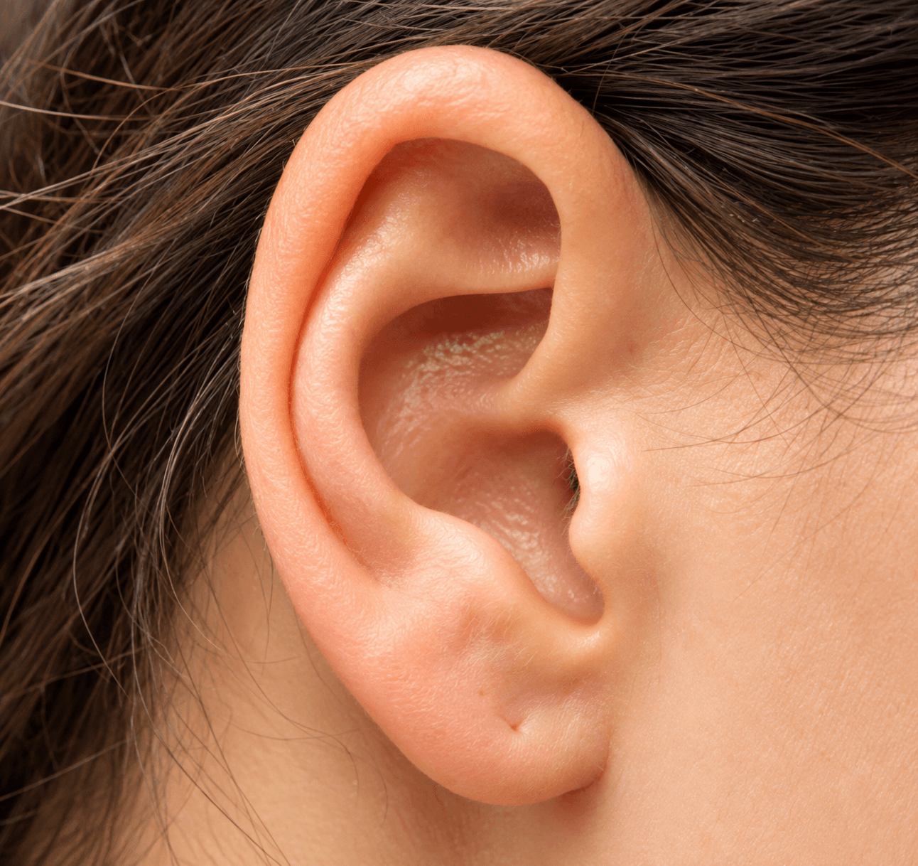 Close-up of a natural, well-positioned ear