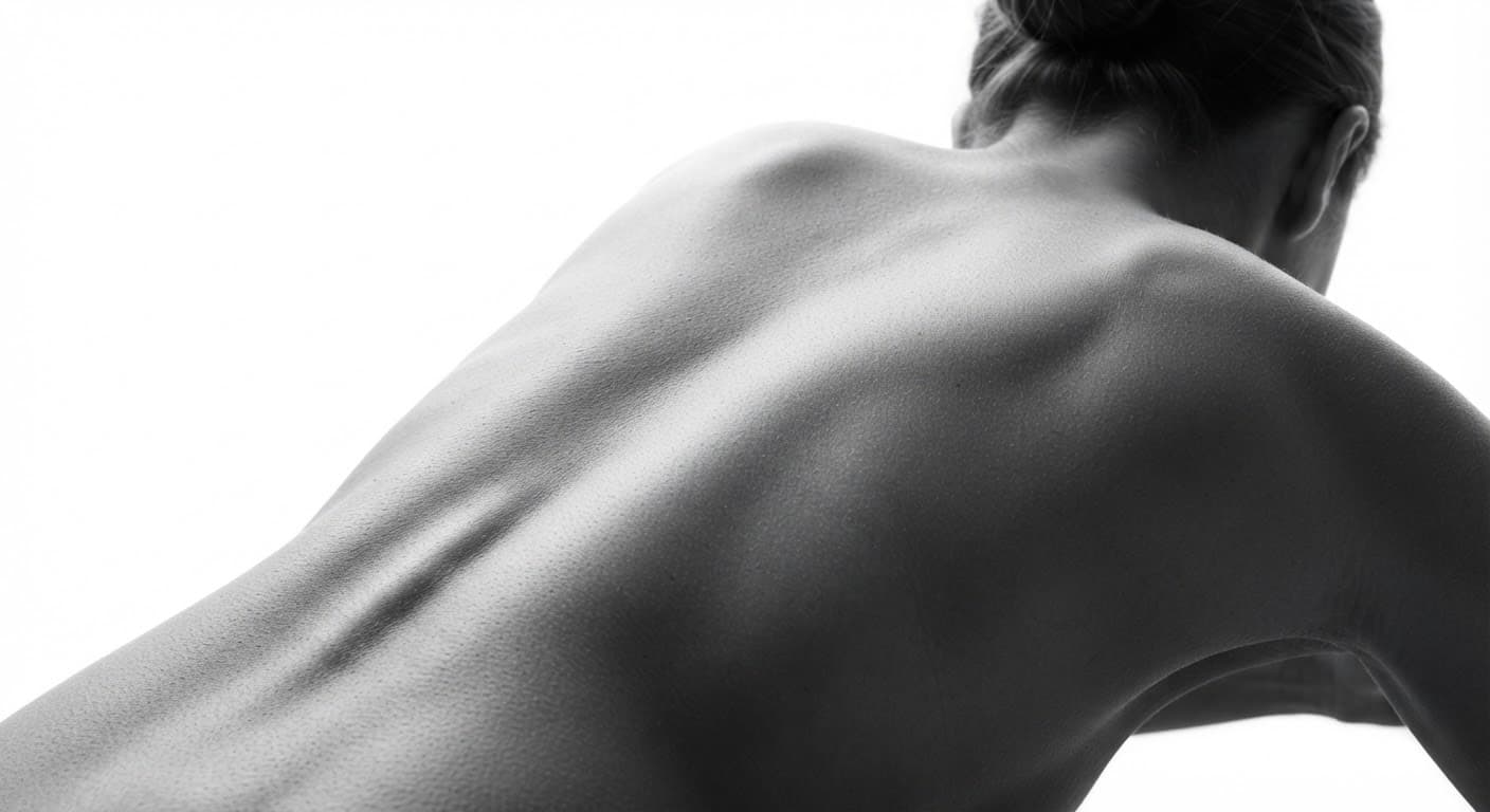 Female back after bra roll liposuction